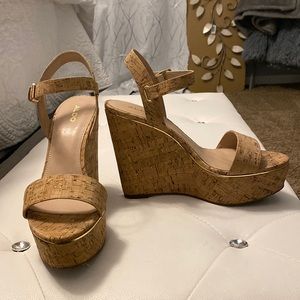 Aldo Tan and Gold Wedges